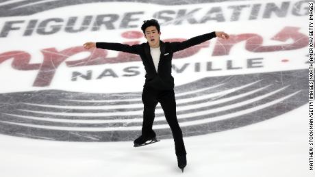 Chen produced a dazzling performance in the men&#39;s short program at the US Figure Skating Championships. 