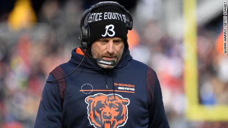 Nagy reacts on the Bears&#39; sideline during the second quarter against the New York Giants.
