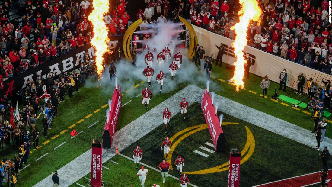 Alabama is introduced before the game.