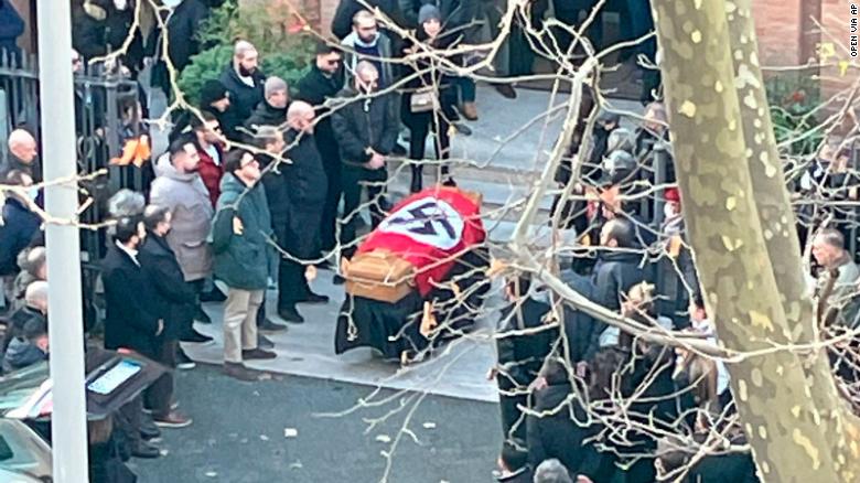 Italian Catholic, Jewish leaders condemn use of Nazi flag at church funeral