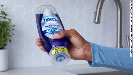 Dawn Easy-Squeeze is a new inverted bottle with no-flip cap technology.