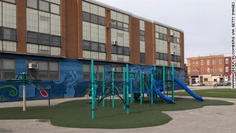 A playground sits empty last week at a Philadelphia public school temporarily closed to in-person learning.