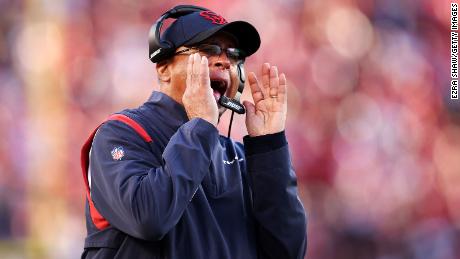 Cooley screams from the touchline in the fourth quarter against San Francisco 49ers.