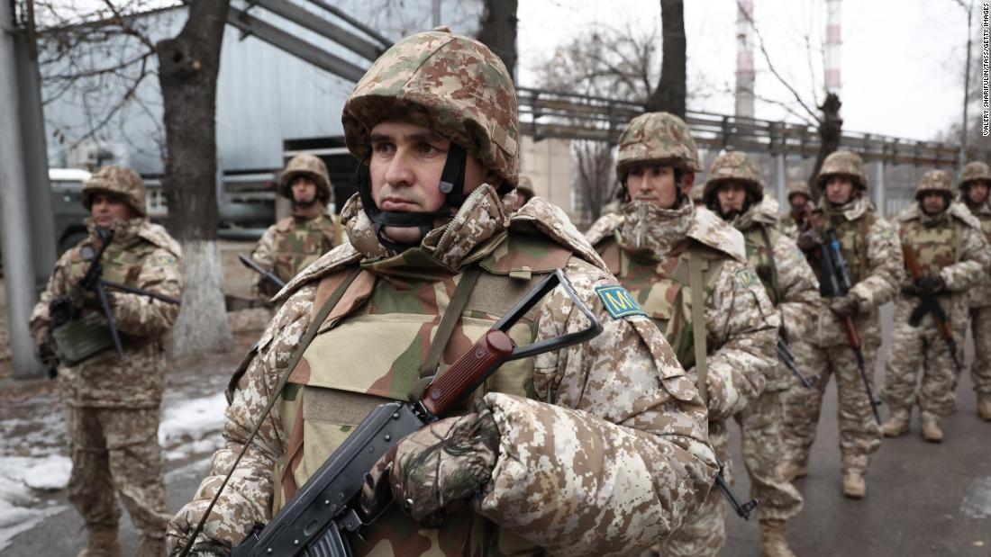 Tajik &quot;peacekeepers&quot; protect Power Plant No. 1 in Almaty on Tuesday, January 11.