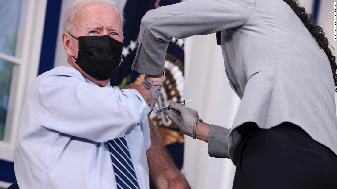 Biden &lt;a href=&quot;https://www.cnn.com/2021/09/27/politics/joe-biden-booster-shot/index.html&quot; target=&quot;_blank&quot;&gt;receives his Covid-19 booster shot&lt;/a&gt; at the White House on September 27. It was just days after booster doses were approved by federal health officials.&lt;br /&gt;&lt;br /&gt;&quot;We know that to beat this pandemic and to save lives ... we need to get folks vaccinated,&quot; Biden said ahead of his shot. &quot;So, please, please do the right thing. Please get these shots. It can save your life and it can save the lives of those around you.&quot;&lt;br /&gt;&lt;br /&gt;Anna Moneymaker took the photo of the President for Getty Images. &quot;It was remarkable how subdued the process was, with him even taking a few questions from reporters as he sat there getting his shot.&quot;