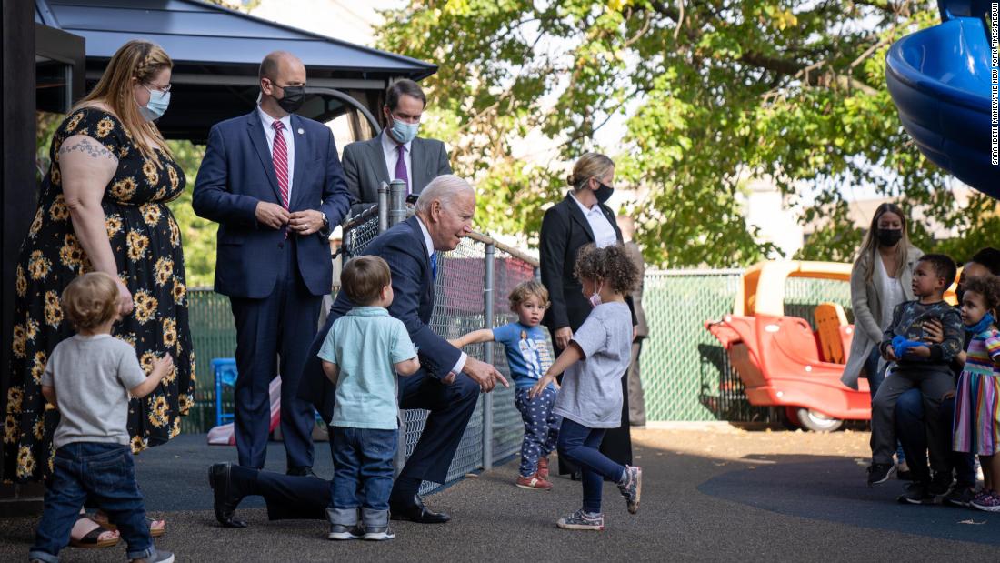 Biden visits the Capitol Child Development Center in Hartford, Connecticut, on October 15. &lt;br /&gt;&lt;br /&gt;He was there to promote his &lt;a href=&quot;https://www.cnn.com/2021/10/15/politics/connecticut-trip-joe-biden/index.html&quot; target=&quot;_blank&quot;&gt;Build Back Better Agenda&lt;/a&gt; and highlight the importance of investing in child care. He warned that if Congress does not act to invest in children, the United States will face slower economic growth for generations to come. &lt;br /&gt;&lt;br /&gt;&quot;This is the first administration I&#39;ve covered as a photojournalist, and one thing that has stood out to me from the beginning is how much time President Biden takes to engage with the people he meets while traveling,&quot; said Sarahbeth Maney, who took this photo for The New York Times. &quot;I think this photo shows a little slice of that.&quot;