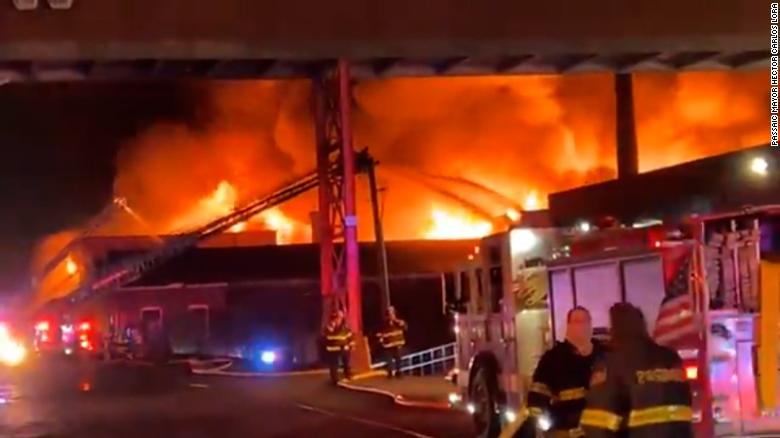 Major fire breaks out at chemical plant in New Jersey and residents urged to keep windows closed