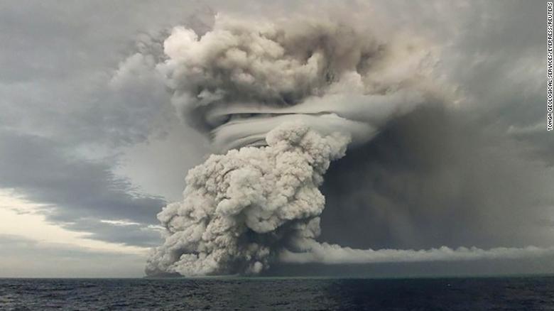 Powerful undersea volcano eruption in Tonga on January 14. 