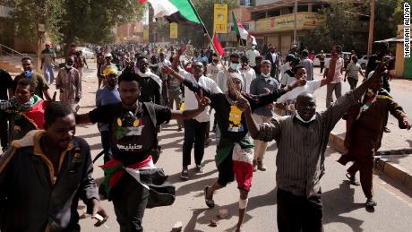 More than 100 people were injured on Monday in Khartoum, Sudan, as they protested against last October&#39;s military coup. 