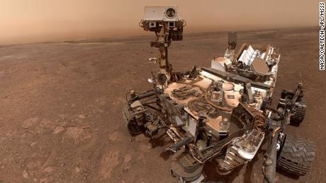 A selfie taken by NASA&#39;s Curiosity Mars rover on Sol 2291 at the &quot;Rock Hall&quot; drill site, located on Vera Rubin Ridge. Reduced carbon released from powder from this drill hole was strongly depleted in carbon 13, the surprising carbon isotopic signature reported by the team. The selfie is composed of 57 individual images taken by the rover&#39;s Mars Hand Lens Imager (MAHLI), a camera on the end of the rover&#39;s robotic arm. CREDIT NASA/Caltech-JPL/MSSS.