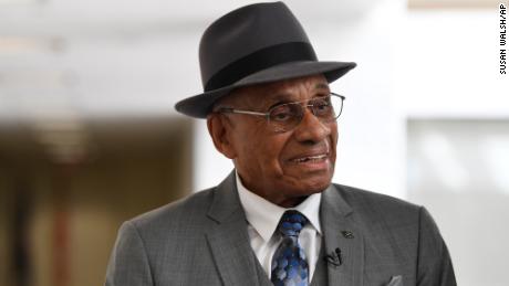 Willie O&#39;Ree, seen here in Washington in 2019, became the first Black NHL player on January 18, 1958.