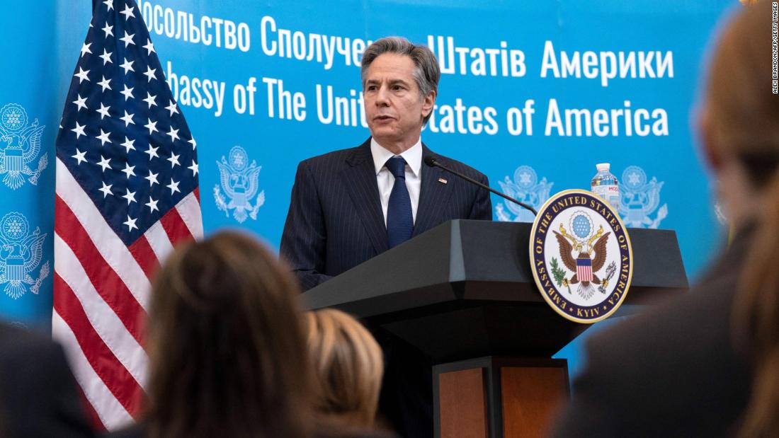 The secretary of state says 'a single additional Russian force' entering Ukraine would trigger a US response