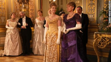 (Center foreground, from left) Cynthia Nixon as Ada Brook and Christine Baranski as Agnes van Rhijn star in &quot;The GIlded Age.&quot;