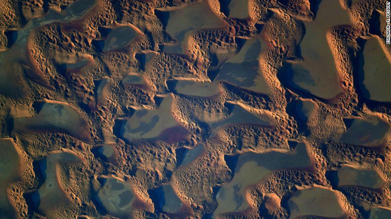 Pesquet took this photograph of sand dunes in the Sahara Desert in September 2021. He read the book 