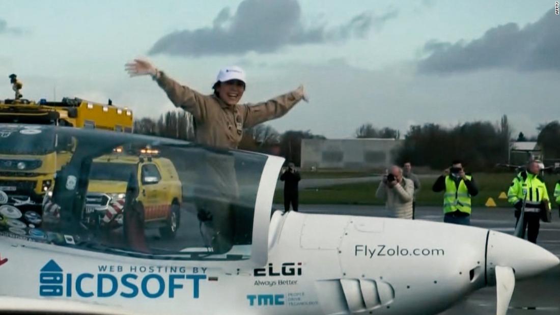 See moment teen breaks world records for flying around the world