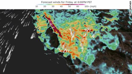 Strong winds are forecast to peak in strength Friday night into Saturday morning across the Southwest.