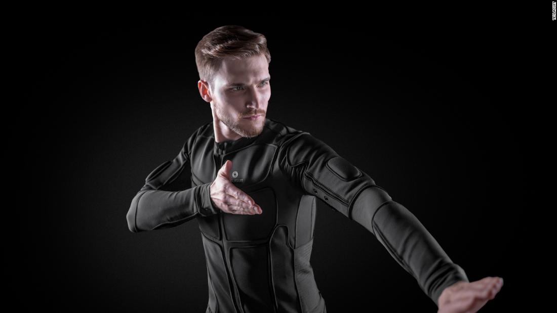 TESLASUIT (not related to the car company) is a full-body haptic sensor monitoring suit and offers self-coaching methods during training. For example, the tech can send an electrical pulse to alert the user of poor technique in their baseball swing.