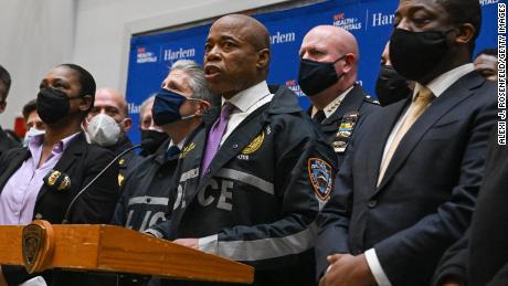 New York City Mayor Eric Adams, speaking at HarlemvHospital on Friday, called on &quot;Washington to join us and act now to stop the flow of guns in New York City and cities like New York.&quot;