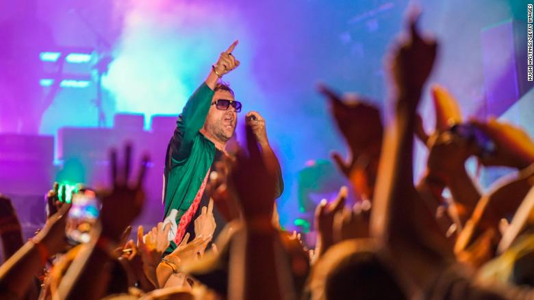 Damon Albarn of Gorillaz performs on the Main Stage during Boardmasters Festival 2021 at Watergate Bay on August 14, 2021 in Newquay, England. 