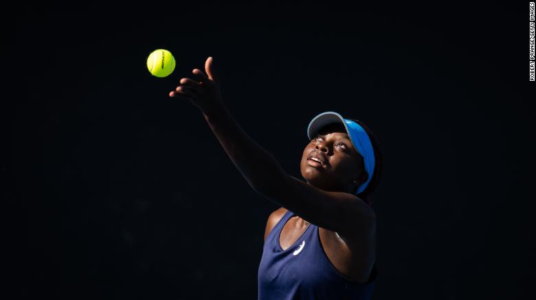 Angella Okutoyi in action during the junior Australian Open. 