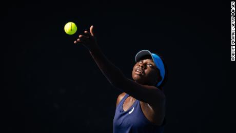 Angela Okotoye in play during the junior Australian Open. 