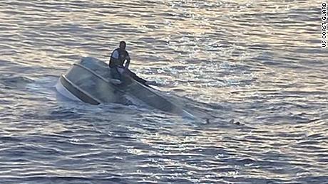 The US Coast Guard said a man was rescued from a capsized boat by a good Samaritan on Tuesday morning.