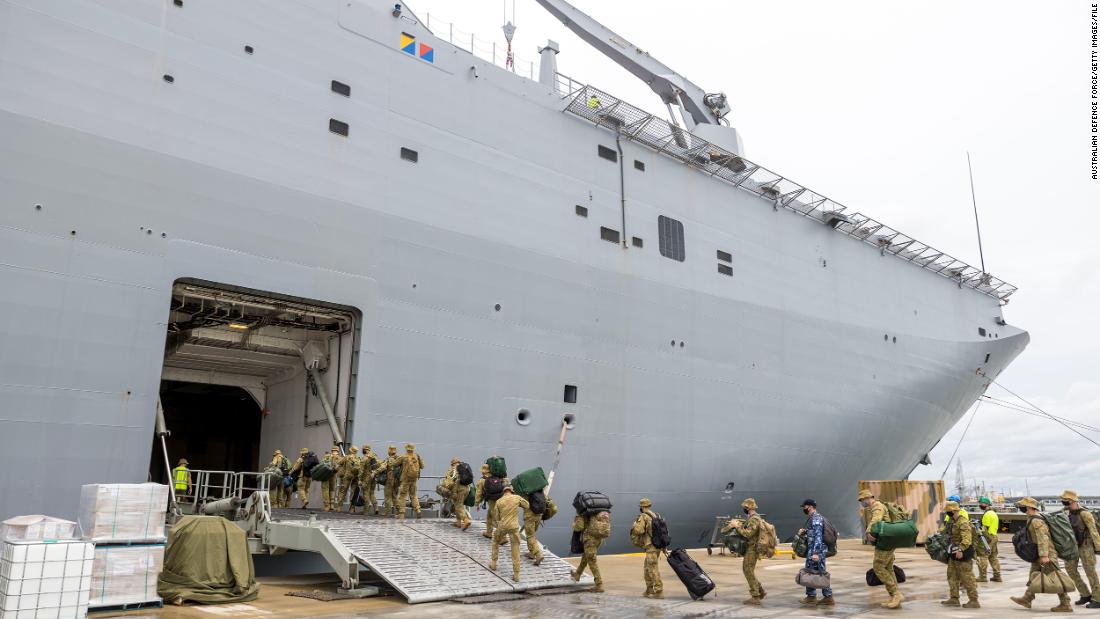 A Covid-stricken Australian aid ship is heading for virus-free Tonga