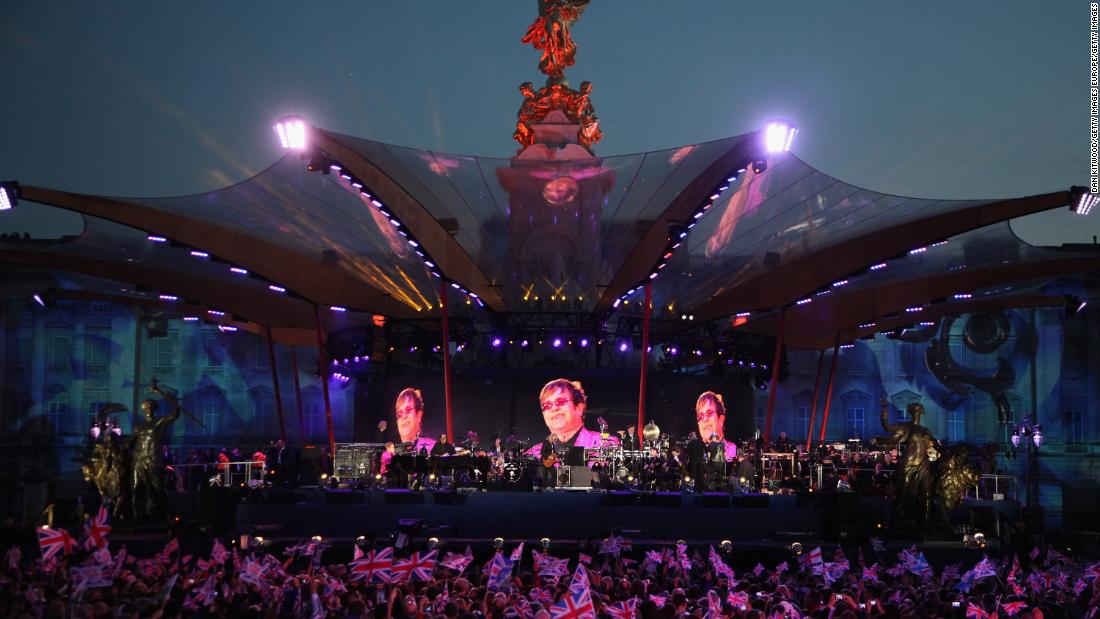 John performs at the Diamond Jubilee Concert.