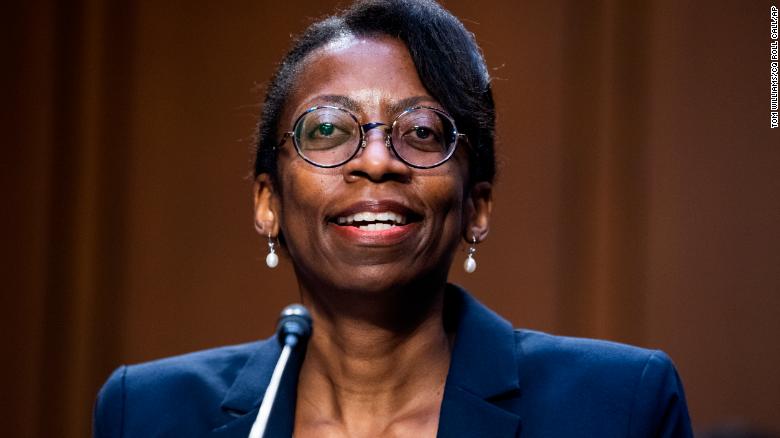 Eunice C. Lee testifies during a Senate Judiciary Committee confirmation hearing for judicial nominees on June 9, 2021. 