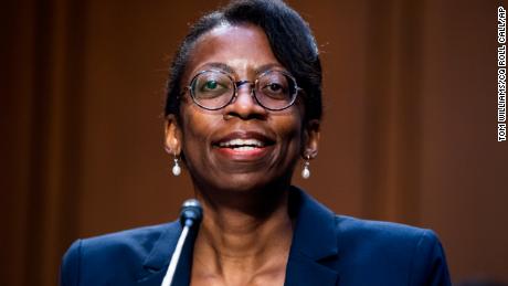 Eunice C. Lee testifies during a Senate Judiciary Committee confirmation hearing for judicial nominees on June 9, 2021. 