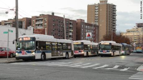 Buses line up at the Ulmer Park Bus Depot in New York. Tommy Lau says the MTA didn&#39;t pay him any workers&#39; compensation since the attack happened during his lunch break.