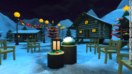 As part of Stanford&#39;s Virtual Human Interaction Lab, this &quot;Christmas Wonderland&quot; scene was a class project created by a Stanford student who wanted to meet with friends and colleagues in a festive place.