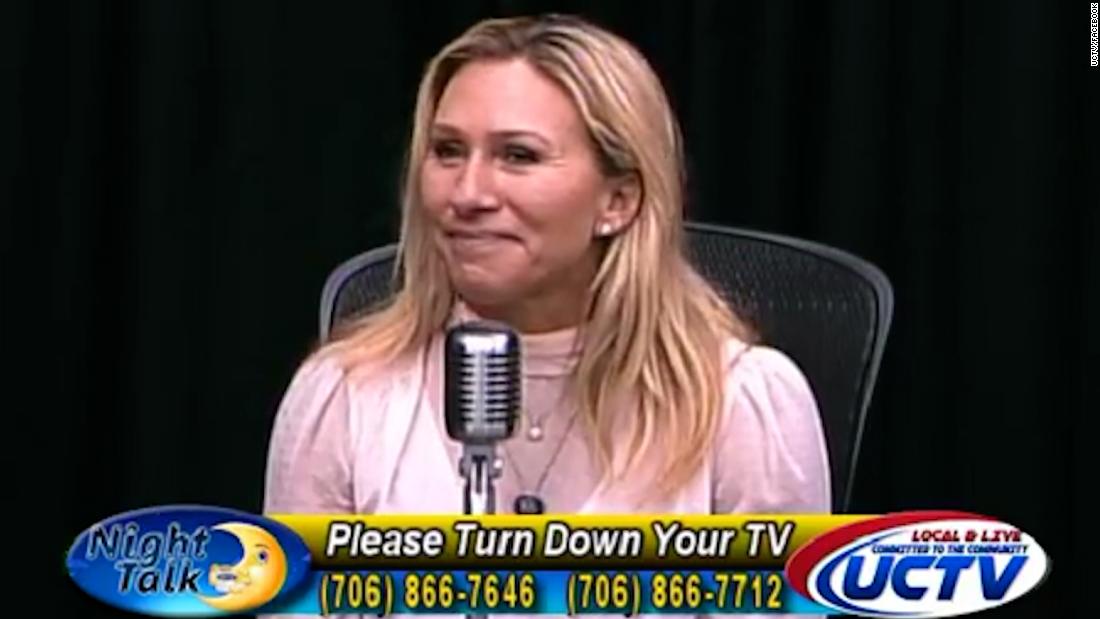 See how Taylor Greene reacts to criticism from call-in guests during live broadcast