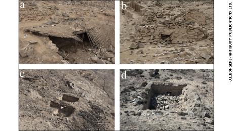 Indigenous graves known as &quot;chullpas,&quot; where the spines were threaded on posts, were discovered by archaeologists.