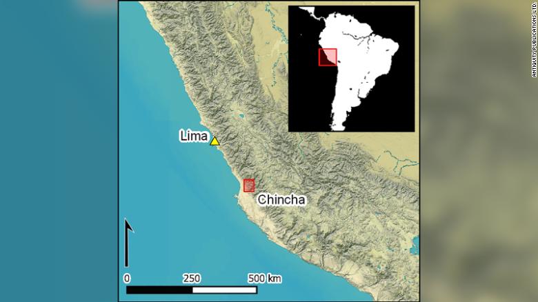 The Chincha Valley on the southern coast of Peru is where the discoveries were made.