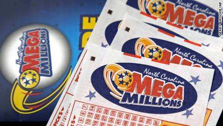 This 2016 file photo shows Mega Millions lottery tickets near Burlington, North Carolina.