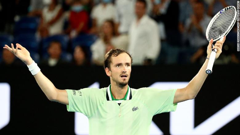 Daniil Medvedev was cheered and jeered after winning the second set.