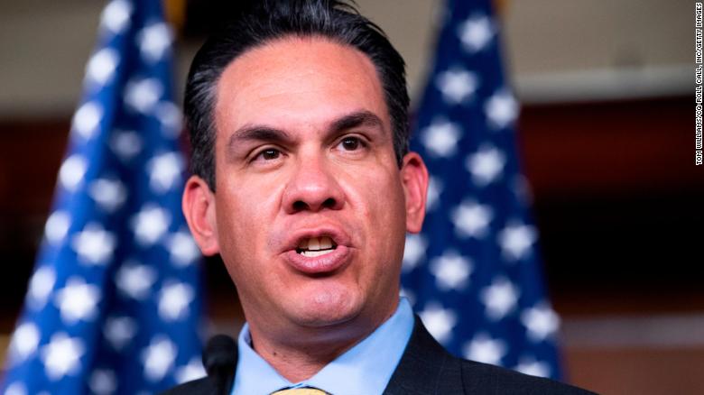 UNITED STATES - OCTOBER 26: Democratic Caucus vice chairman Rep. Pete Aguilar, D-Calif., conducts a news conference after a meeting of the House Democratic Caucus in the Capitol Visitor Center on Tuesday, October 26, 2021. (Photo By Tom Williams/CQ-Roll Call, Inc via Getty Images)