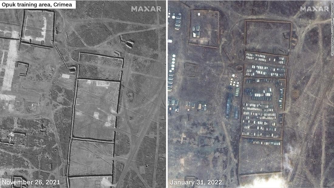 Satellite images show the build-up of Russian military around Ukraine.