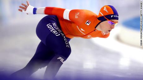 Ireen Wüst of the Netherlands competes in the 1,000m Ladies ISU World Cup Speed Skating race on January 31, 2021 in Heerenveen, Netherlands. 