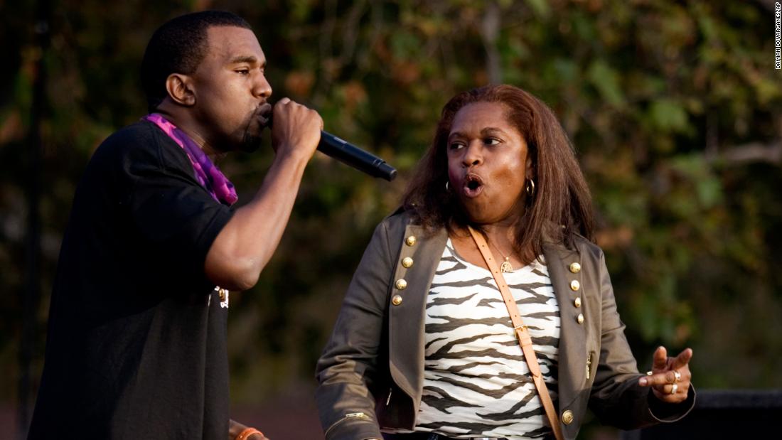 West performs with his mother, Donda, during a taping of &quot;The Ellen DeGeneres Show&quot; in 2006.