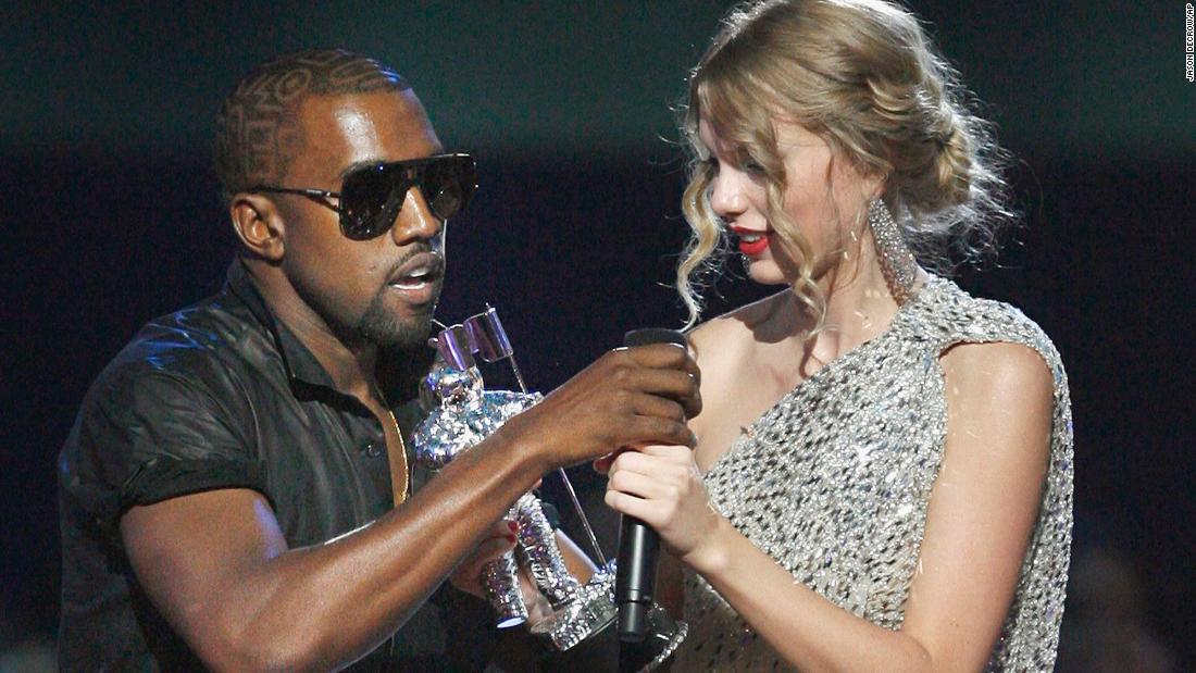 West takes the microphone from Taylor Swift, interrupting her as she accepts an award at the MTV Video Music Awards in 2009. &quot;Taylor, I&#39;m really happy for you, and I&#39;m gonna let you finish, but Beyonce had one of the best videos of all time,&quot; said West, who was heavily criticized for stealing Swift&#39;s moment. He later apologized on his blog.