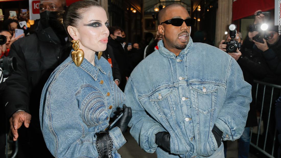 West and actress Julia Fox appear together at a fashion show in Paris in January 2022. &lt;a href=&quot;https://www.cnn.com/2022/02/15/entertainment/kanye-west-kim-kardashian-julia-fox/index.html&quot; target=&quot;_blank&quot;&gt;The two dated for a couple of months&lt;/a&gt; after Kardashian West &lt;a href=&quot;https://www.cnn.com/2021/02/19/entertainment/kim-kardashian-west-kanye-west-to-divorce/index.html&quot; target=&quot;_blank&quot;&gt;filed for divorce&lt;/a&gt; in 2021.