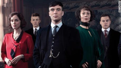 Cillian Murphy, pictured here as the character Tommy Shelby alongside Helen McCrory as Aunt Polly (second right) has said the late actor was &quot;magnificent,&quot; &quot;brave&quot; and &quot;courageous.&quot;