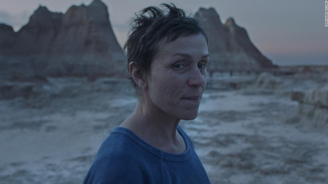 Frances McDormand stars in the movie &quot;Nomadland,&quot; &lt;a href=&quot;https://www.cnn.com/2021/04/25/entertainment/nomadland-best-picture/index.html&quot; target=&quot;_blank&quot;&gt;which won the Academy Award for best picture in 2021.&lt;/a&gt; McDormand also won best actress for her role as a woman who, following job loss and the death of her husband, finds a community and kinship among people who live in their vans. Director Chloé Zhao became the first woman of color and the first woman of Asian descent to win the Oscar for best director.