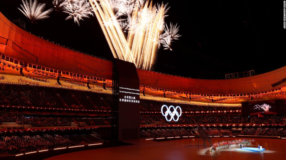 Fireworks explode over the Beijing National Stadium at the opening ceremony. Beijing is the first city in history to host both a Summer and a Winter Olympics.