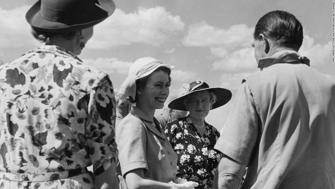 During her royal tour, Princess Elizabeth attends a polo match in Nyeri, Kenya, on February 3, 1952.