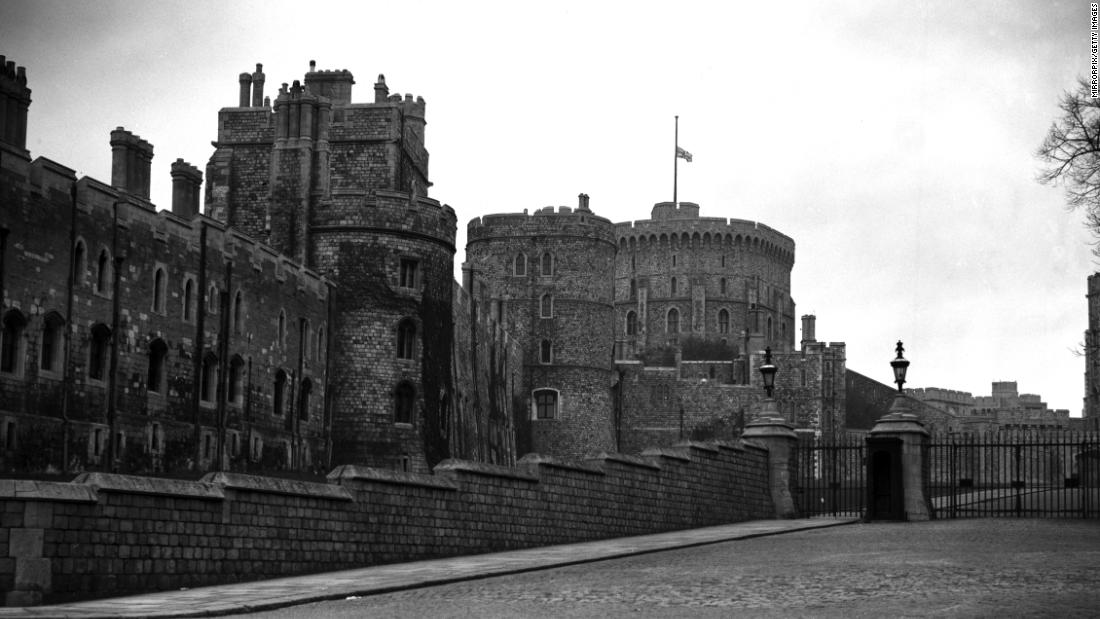 The flag flies at half-staff at Windsor Castle following the King&#39;s death.