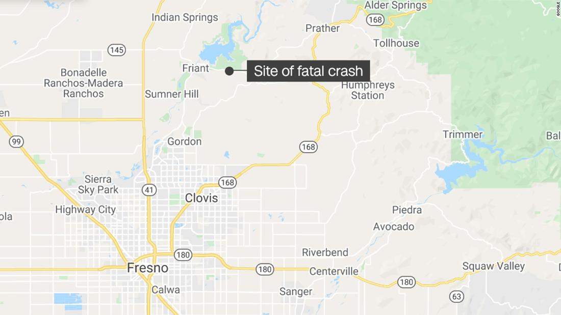 Five killed and two critical in car crash north of Fresno, California