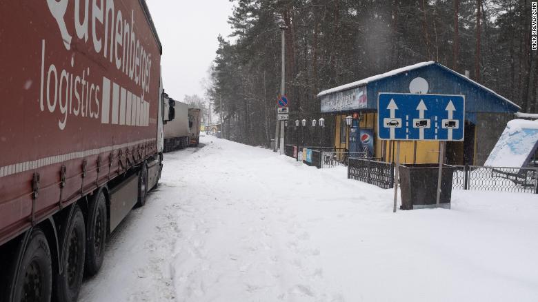 The Three Sisters Cafe is seen near the Ukrainian border with Russia and Belarus.